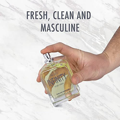 NovoGlow Novo Infinity for Men Eau De Parfum Spray - 3.4 Fl Oz - Citrusy & Floral Top Notes, Long-Lasting Freshness Avelisse