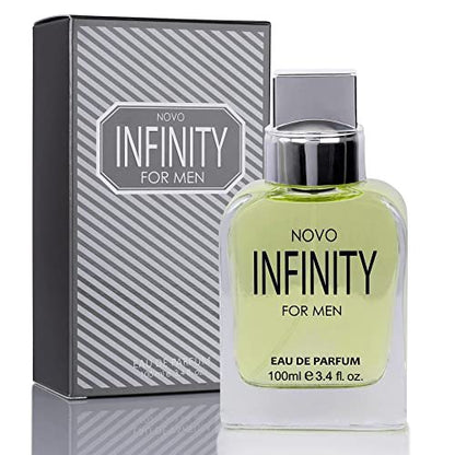NovoGlow Novo Infinity for Men Eau De Parfum Spray - 3.4 Fl Oz - Citrusy & Floral Top Notes, Long-Lasting Freshness Avelisse