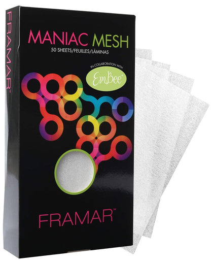 FRAMAR Maniac Mesh Sheets - 50 Pack Reusable Mesh Strips for Hair Dye, Color, and Bleach Avelisse
