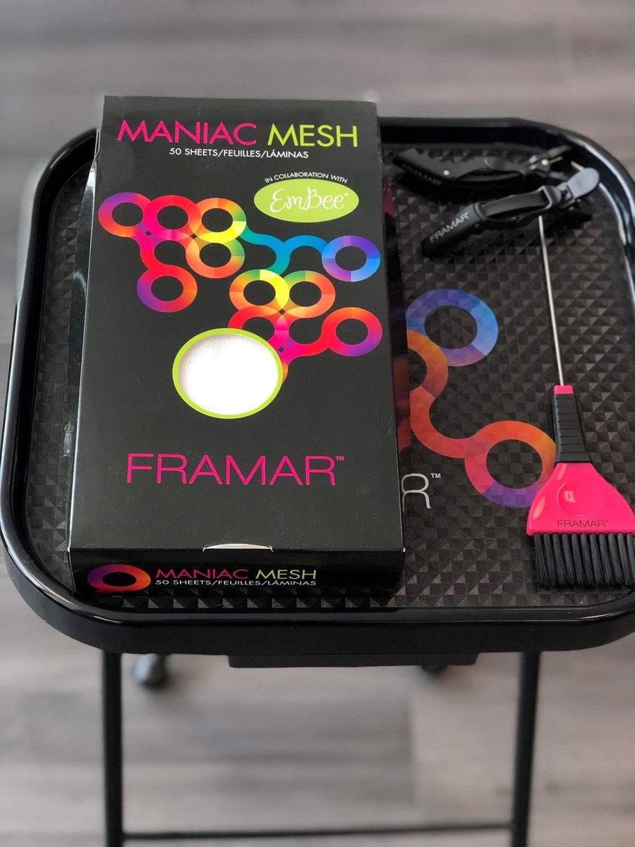 FRAMAR Maniac Mesh Sheets - 50 Pack Reusable Mesh Strips for Hair Dye, Color, and Bleach Avelisse