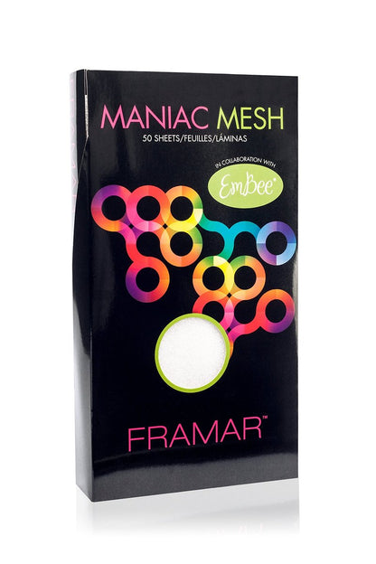 FRAMAR Maniac Mesh Sheets - 50 Pack Reusable Mesh Strips for Hair Dye, Color, and Bleach Avelisse