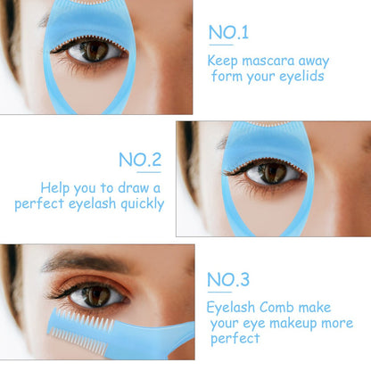 TecUnite 6-Piece 3-in-1 Mascara Shield, Applicator Guard & Eyelash Guide for Flawless Makeup (3 Colors)