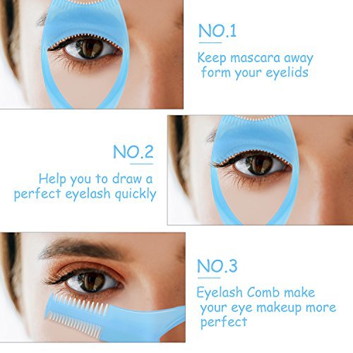 TecUnite 6-Piece 3-in-1 Mascara Shield, Applicator Guard & Eyelash Guide for Flawless Makeup (3 Colors) - görsel 12