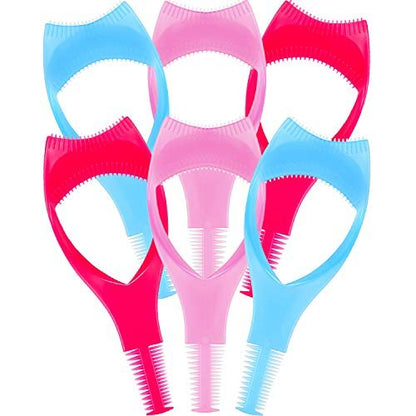 TecUnite 6-Piece 3-in-1 Mascara Shield, Applicator Guard & Eyelash Guide for Flawless Makeup (3 Colors)