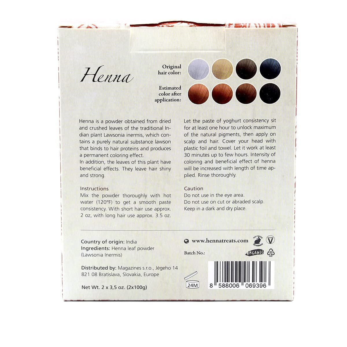 Organic Henna Powder for Hair – Pure Red Hair Dye – 7 oz – Natural Hair Care Avelisse