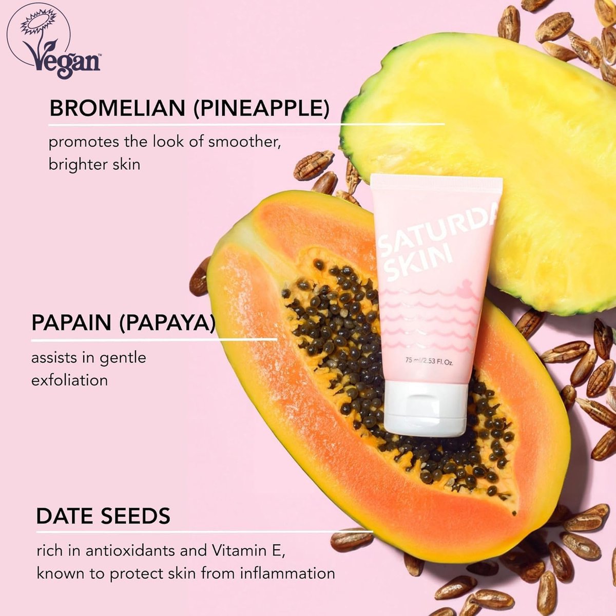 Saturday Skin Rub-A-Dub Refining Peel Gel – Gentle Exfoliating Face Wash with Fruit Enzymes, Dead Skin Remover for Face (2.53 Fl Oz / 75ml) - görsel 6