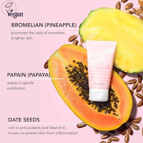 Saturday Skin Rub-A-Dub Refining Peel Gel – Gentle Exfoliating Face Wash with Fruit Enzymes, Dead Skin Remover for Face (2.53 Fl Oz / 75ml) - görsel 5