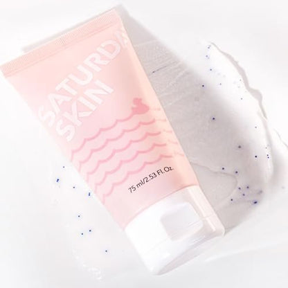 Saturday Skin Rub-A-Dub Refining Peel Gel – Gentle Exfoliating Face Wash with Fruit Enzymes, Dead Skin Remover for Face (2.53 Fl Oz / 75ml)