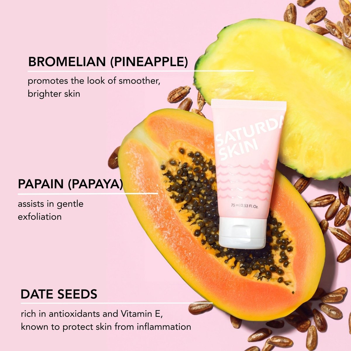 Saturday Skin Rub-A-Dub Refining Peel Gel – Gentle Exfoliating Face Wash with Fruit Enzymes, Dead Skin Remover for Face (2.53 Fl Oz / 75ml) - görsel 16