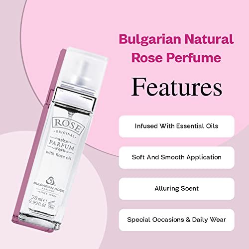 Original Bulgarian Rose Perfume - Natural Eau de Parfum - Long Lasting Freshness - Paraben Free - Unisex Fragrance - 28ml Avelisse