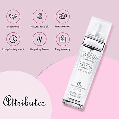 Original Bulgarian Rose Perfume - Natural Eau de Parfum - Long Lasting Freshness - Paraben Free - Unisex Fragrance - 28ml Avelisse