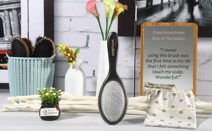 BESTOOL Paddle Detangler Hair Brush with Metal Bristles – Anti-Static for All Hair Types, Wet & Dry Use Avelisse