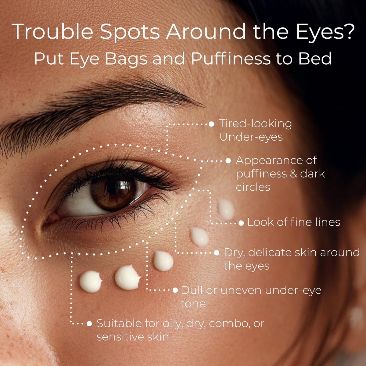 Tree To Tub Retinol Under Eye Cream for Dark Circles, Puffiness, Wrinkles, Bags Under Eyes - Sensitive Skin Night Eye Moisturizer with Hyaluronic Acid, Organic Green Tea, Natural Ginseng - görsel 7