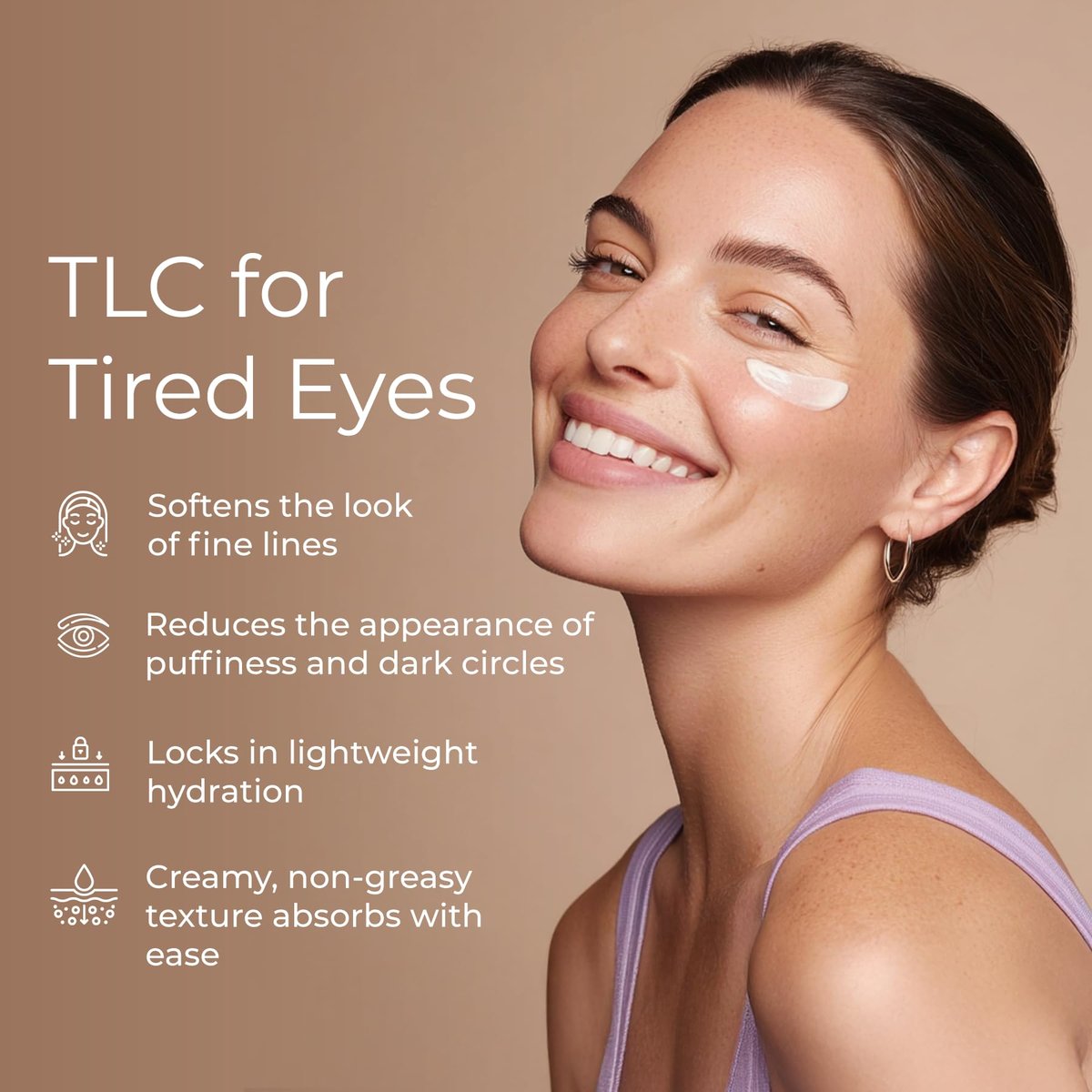 Tree To Tub Retinol Under Eye Cream for Dark Circles, Puffiness, Wrinkles, Bags Under Eyes - Sensitive Skin Night Eye Moisturizer with Hyaluronic Acid, Organic Green Tea, Natural Ginseng - görsel 5
