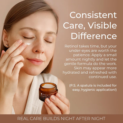 Tree To Tub Retinol Under Eye Cream for Dark Circles, Puffiness, Wrinkles, Bags Under Eyes - Sensitive Skin Night Eye Moisturizer with Hyaluronic Acid, Organic Green Tea, Natural Ginseng