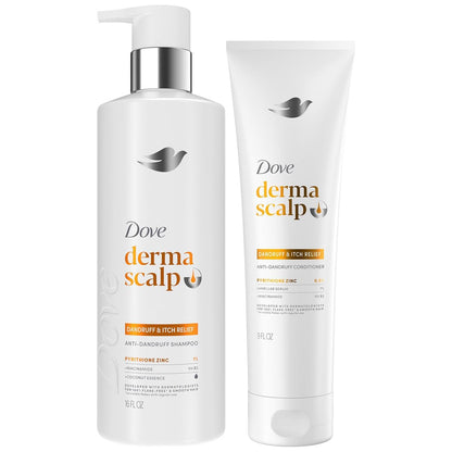 Dove DermaCare Scalp Dryness & Itch Relief Shampoo and Conditioner Set - Anti-Dandruff, Anti-Frizz, Smoothing Hair Care, 12 oz (2 Piece Set) Avelisse