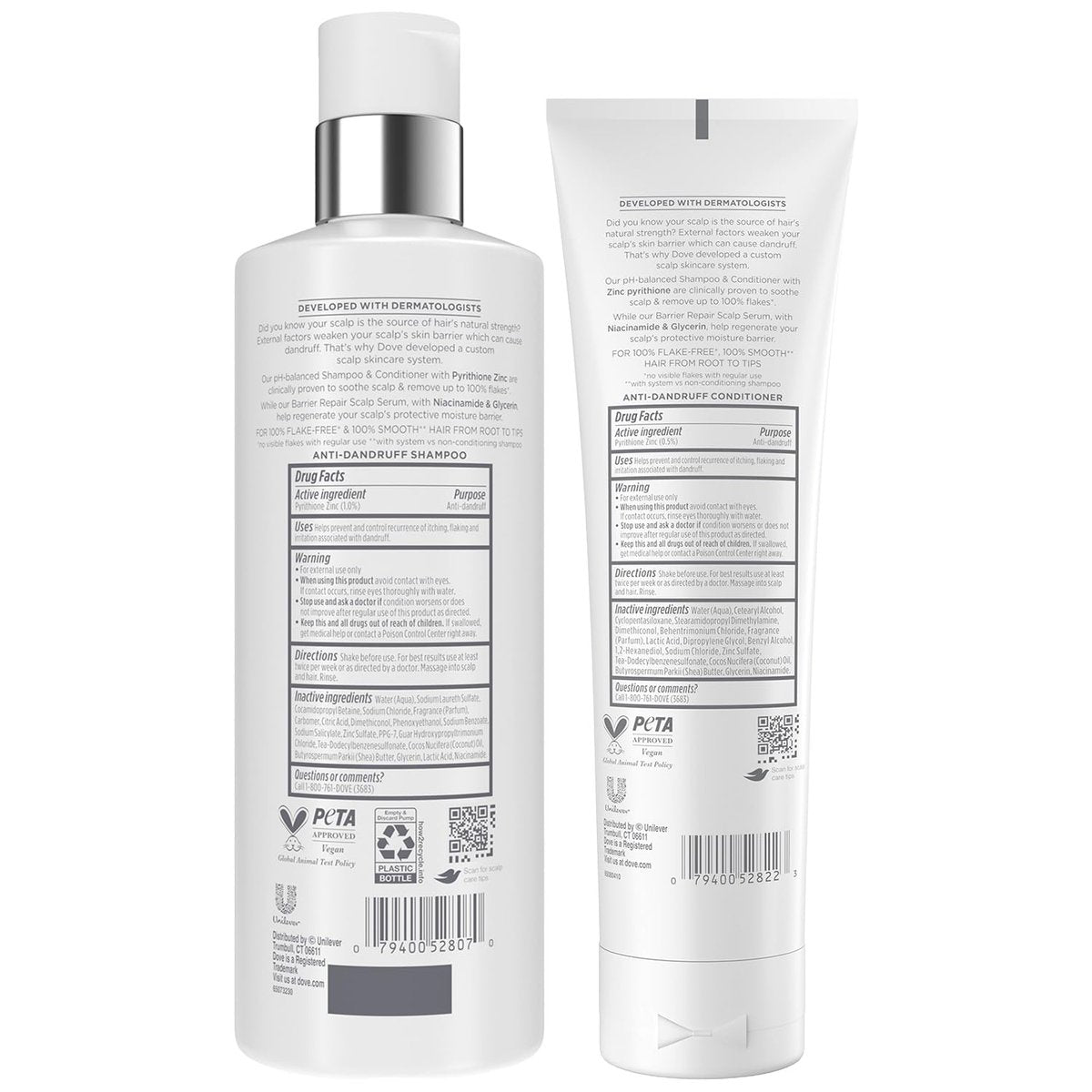 Dove DermaCare Scalp Dryness & Itch Relief Shampoo and Conditioner Set - Anti-Dandruff, Anti-Frizz, Smoothing Hair Care, 12 oz (2 Piece Set) Avelisse