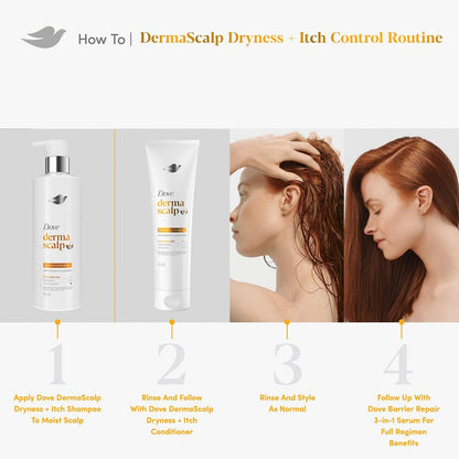 Dove DermaCare Scalp Dryness & Itch Relief Shampoo and Conditioner Set - Anti-Dandruff, Anti-Frizz, Smoothing Hair Care, 12 oz (2 Piece Set) Avelisse