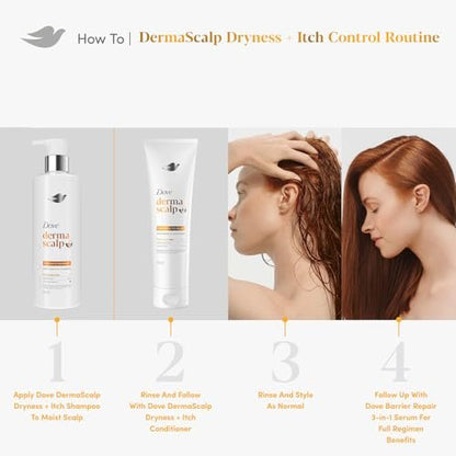 Dove DermaCare Scalp Dryness & Itch Relief Shampoo and Conditioner Set - Anti-Dandruff, Anti-Frizz, Smoothing Hair Care, 12 oz (2 Piece Set) Avelisse