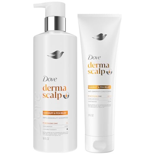 Dove DermaCare Scalp Dryness & Itch Relief Shampoo and Conditioner Set - Anti-Dandruff, Anti-Frizz, Smoothing Hair Care, 12 oz (2 Piece Set) Avelisse