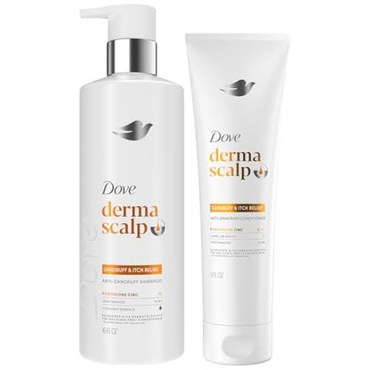 Dove DermaCare Scalp Dryness & Itch Relief Shampoo and Conditioner Set - Anti-Dandruff, Anti-Frizz, Smoothing Hair Care, 12 oz (2 Piece Set) Avelisse
