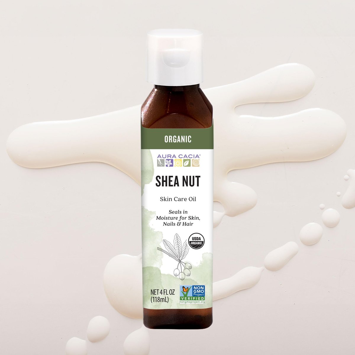 Aura Cacia Organic Shea Nut Oil - 4 fl oz, Certified Organic Moisturizing Oil for Skin & Hair - görsel 9