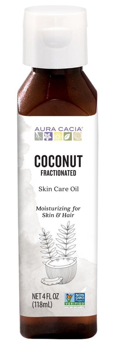 Aura Cacia Fractioned Coconut Oil Skin Care Oil, 4 Fl Oz - görsel 1