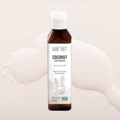 Aura Cacia Fractioned Coconut Oil Skin Care Oil, 4 Fl Oz