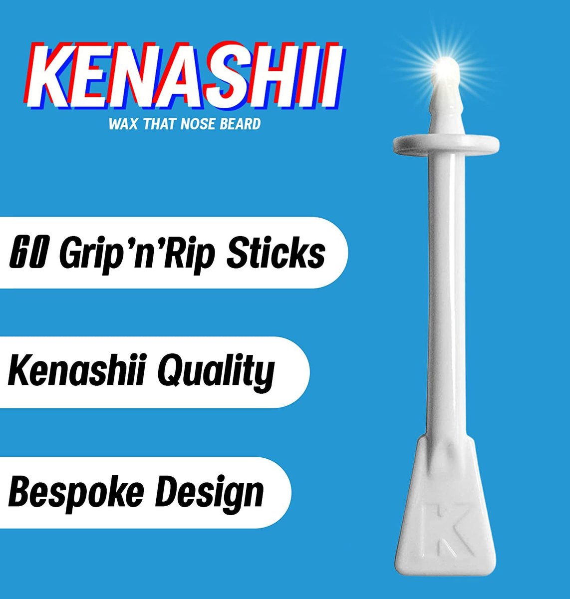 Grip’n’Rip Nose Waxing Sticks by Kenashii – 60 Count Nasal Wax Applicators for Easy and Effective Hair Removal Avelisse