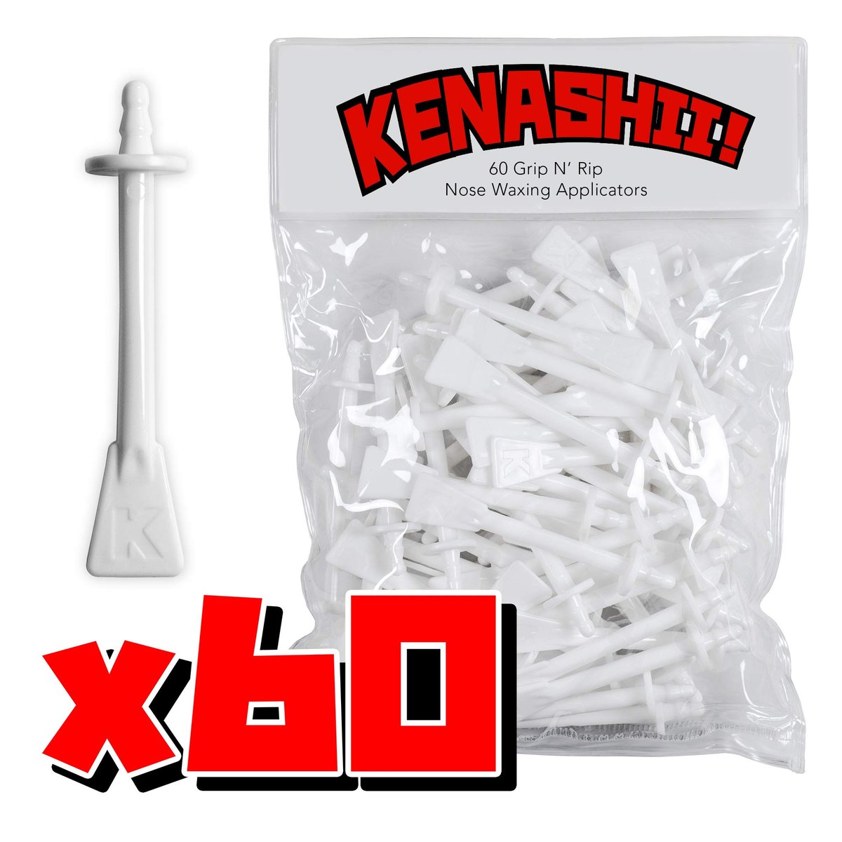 Grip’n’Rip Nose Waxing Sticks by Kenashii – 60 Count Nasal Wax Applicators for Easy and Effective Hair Removal Avelisse