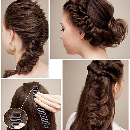 3-Pack Hair Braiding Tool Roller with Hook – Magic Twist Styling Bun Maker, DIY Hair Accessories (Black) - görsel 8