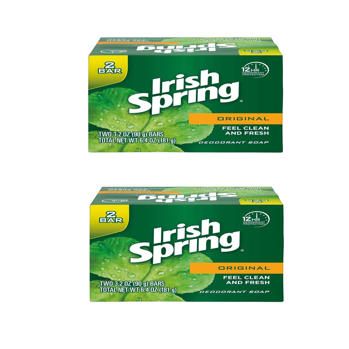 Irish Spring Original Bar Soap 3.2 oz, 4 Bars - Classic Clean Scent Avelisse