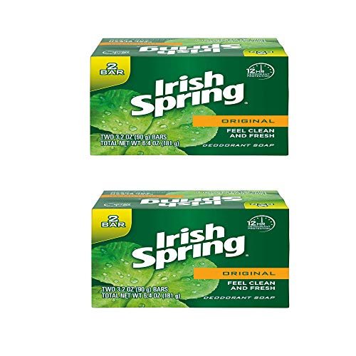 Irish Spring Original Bar Soap 3.2 oz, 4 Bars - Classic Clean Scent Avelisse