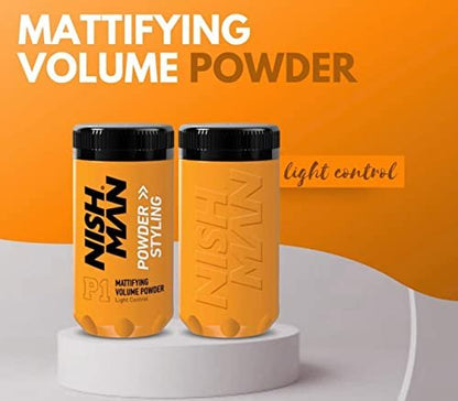 Nishman Hair Styling Powder Wax – Root Lifting Powder for Fine Hair, 20g (P1)