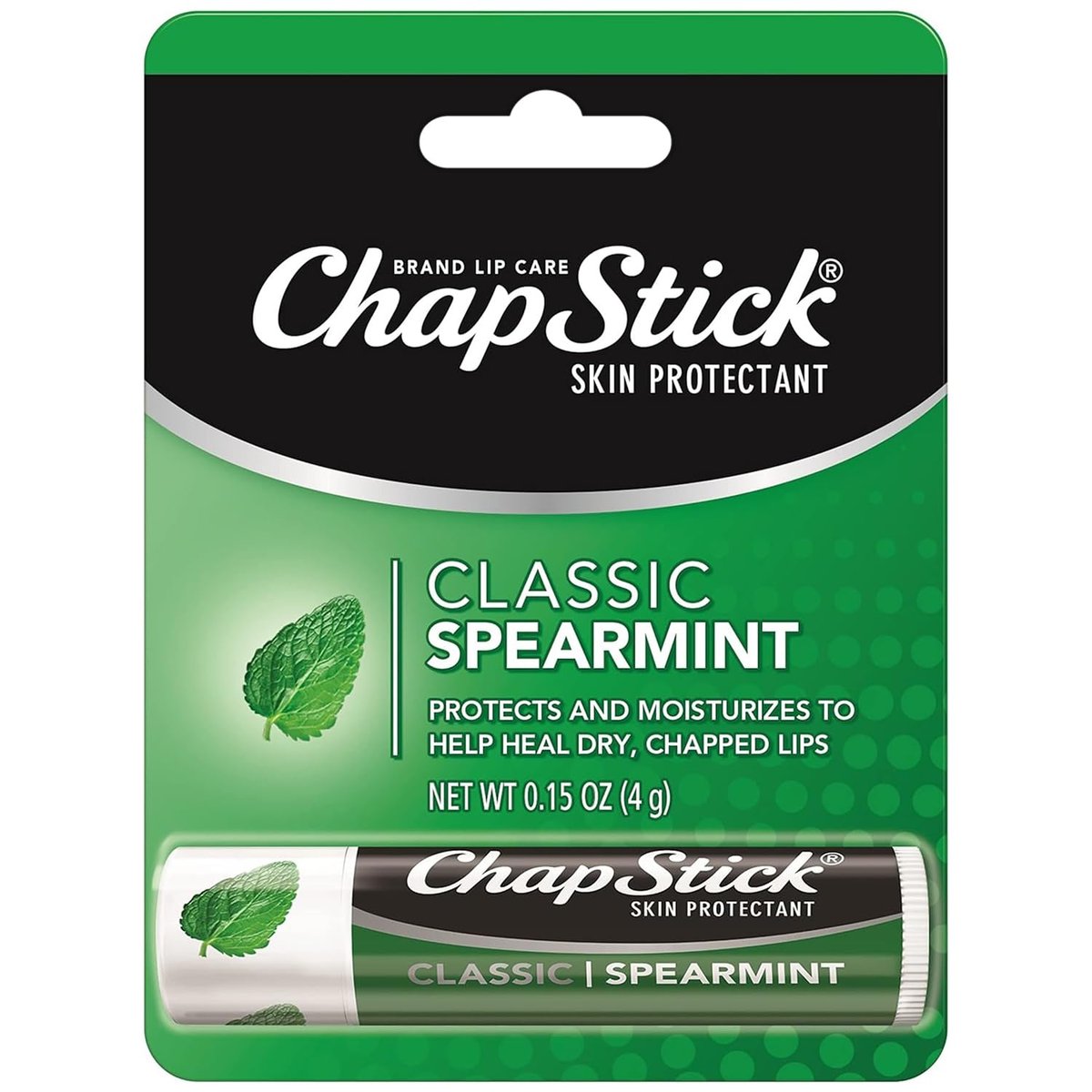 ChapStick Classic Spearmint Lip Balm Tubes, 0.15 oz – Moisturizing Lip Care - görsel 1