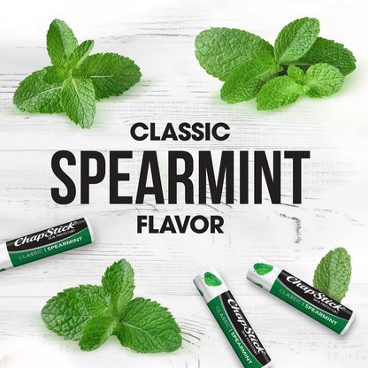 ChapStick Classic Spearmint Lip Balm Tubes, 0.15 oz – Moisturizing Lip Care