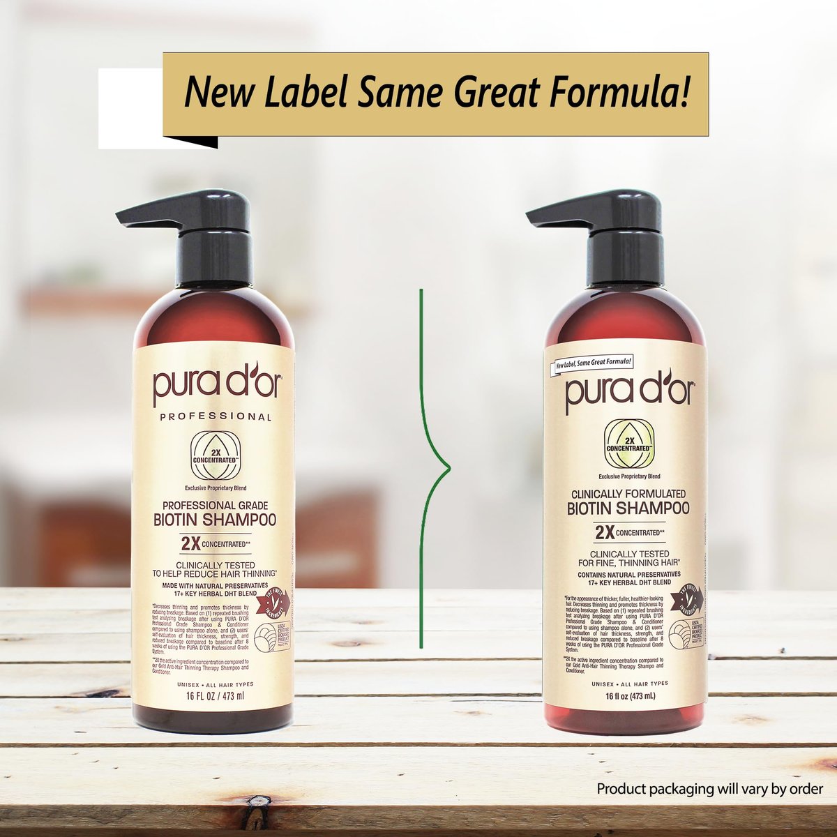 PURA D'OR 16 Oz Biotin Shampoo for Thinning Hair - Clinically Formulated, 2X Concentrated with 17+ Herbal Blend for Women and Men Avelisse