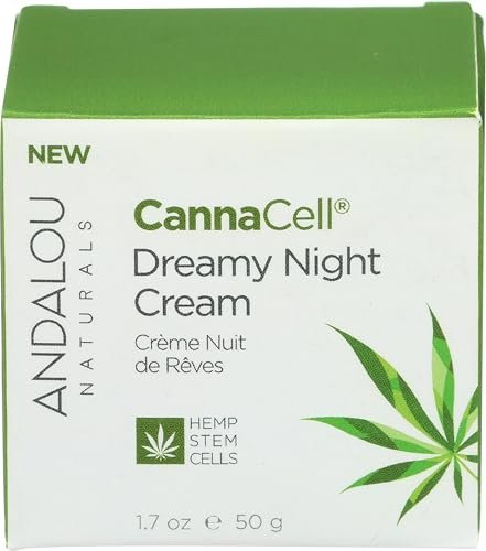 Andalou Naturals CannaCell Dreamy Night Cream - 1.7 oz Restorative Face Moisturizer - görsel 1