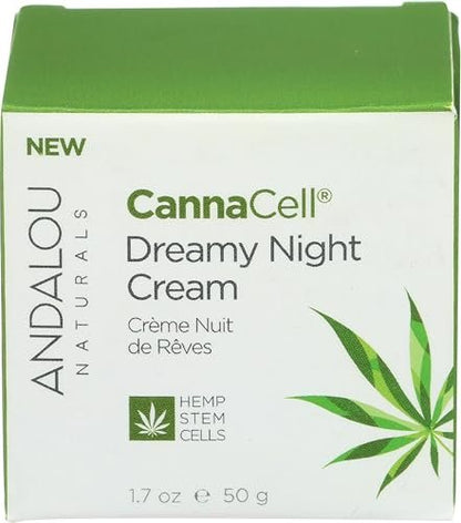 Andalou Naturals CannaCell Dreamy Night Cream - 1.7 oz Restorative Face Moisturizer