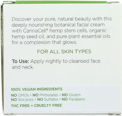 Andalou Naturals CannaCell Dreamy Night Cream - 1.7 oz Restorative Face Moisturizer