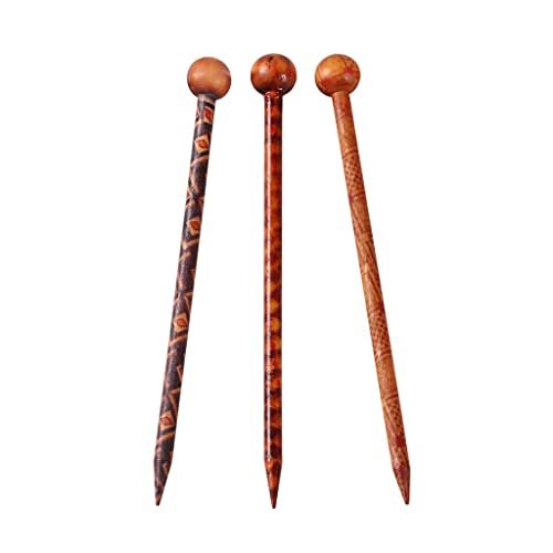 Baoblaze 6-Piece Wood Hair Sticks - Japanese Hair Chopsticks for Women, Handcrafted 13cm (Brown & Red) - görsel 8