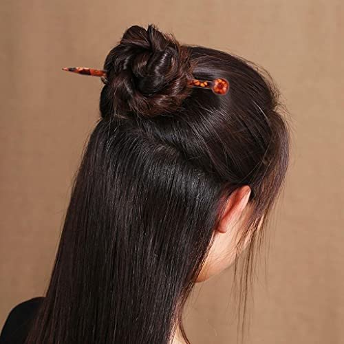 Baoblaze 6-Piece Wood Hair Sticks - Japanese Hair Chopsticks for Women, Handcrafted 13cm (Brown & Red) - görsel 10