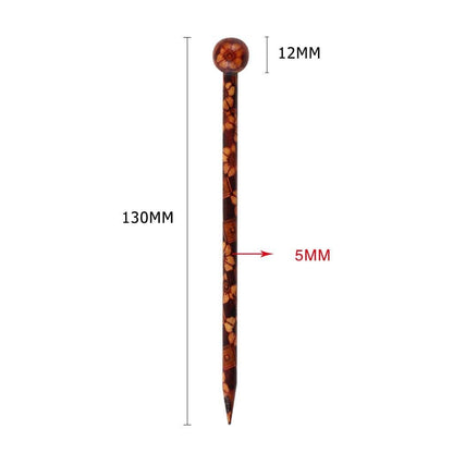 Baoblaze 6-Piece Wood Hair Sticks - Japanese Hair Chopsticks for Women, Handcrafted 13cm (Brown & Red)