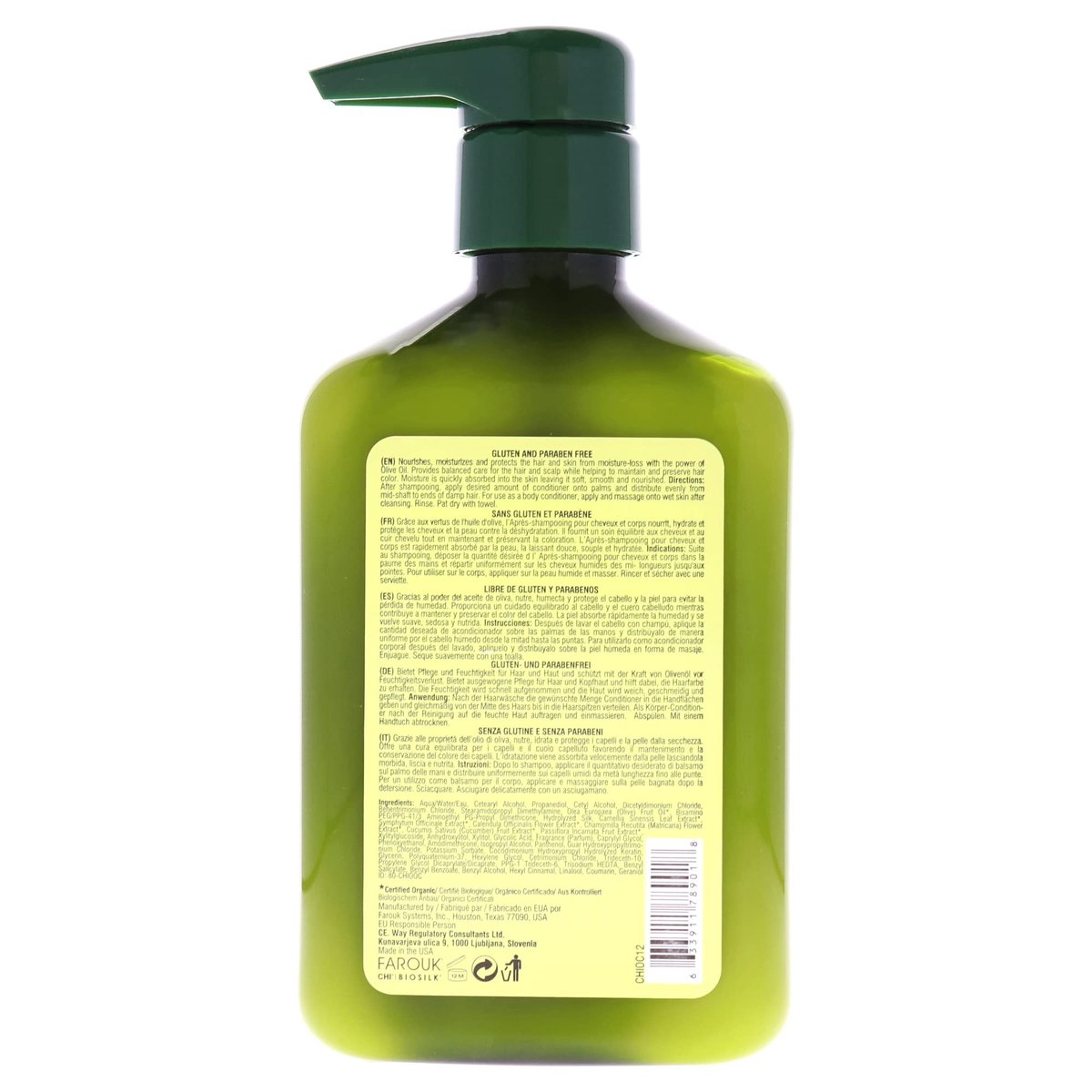 CHI Naturals Olive Oil Hair & Body Conditioner - 11.5 oz | Sulfate-Free, Paraben-Free, Color-Safe - görsel 3
