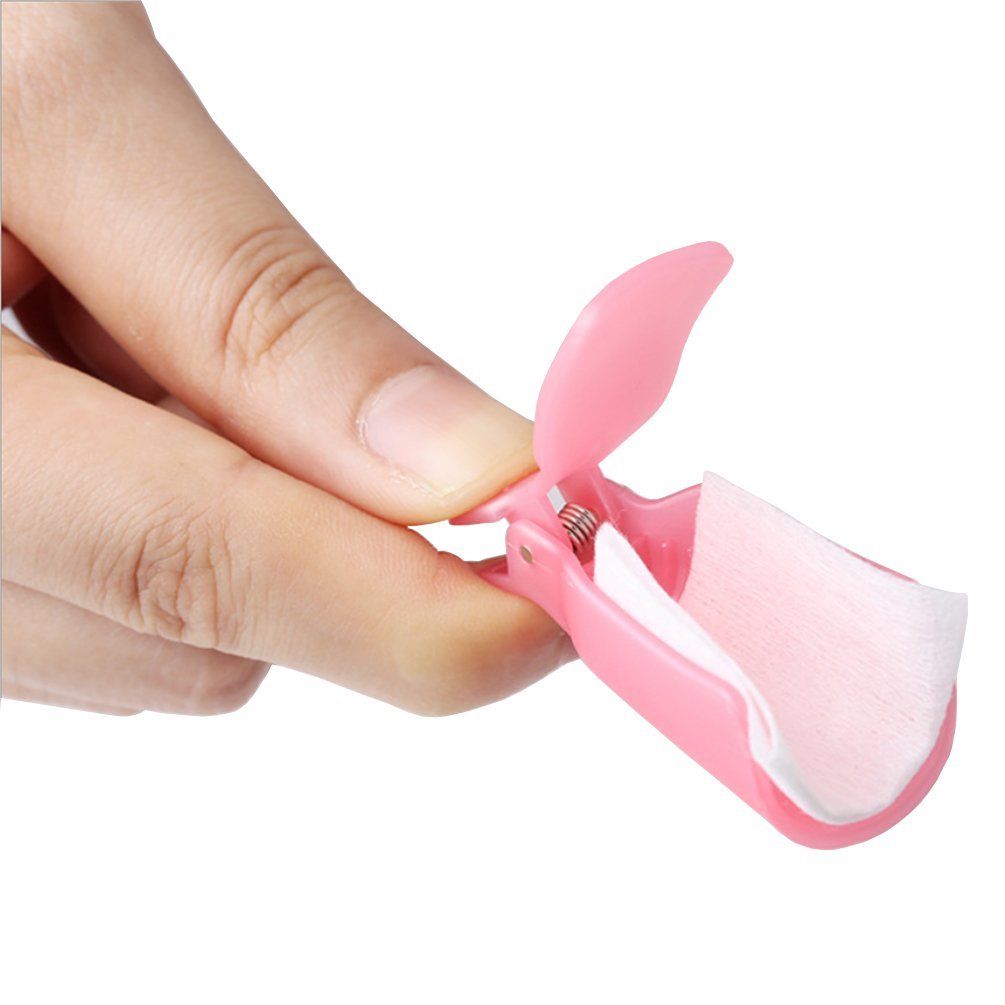 KINGMAS 10 Pack Gel Nail Polish Remover Clips - Plastic Acrylic Nail Art Soak Off Wrap Cleaner Cap Clips, Pink - görsel 6