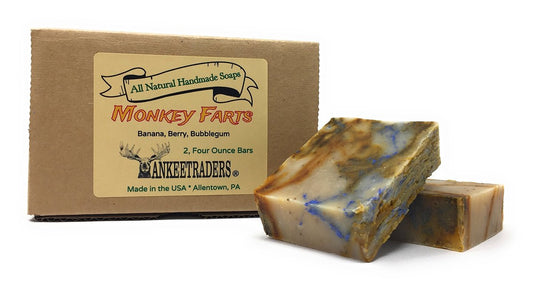 Monkey Farts Soap - All Natural Vegan Handmade Soap, Banana Berry Bubblegum Scent, 2 Bars