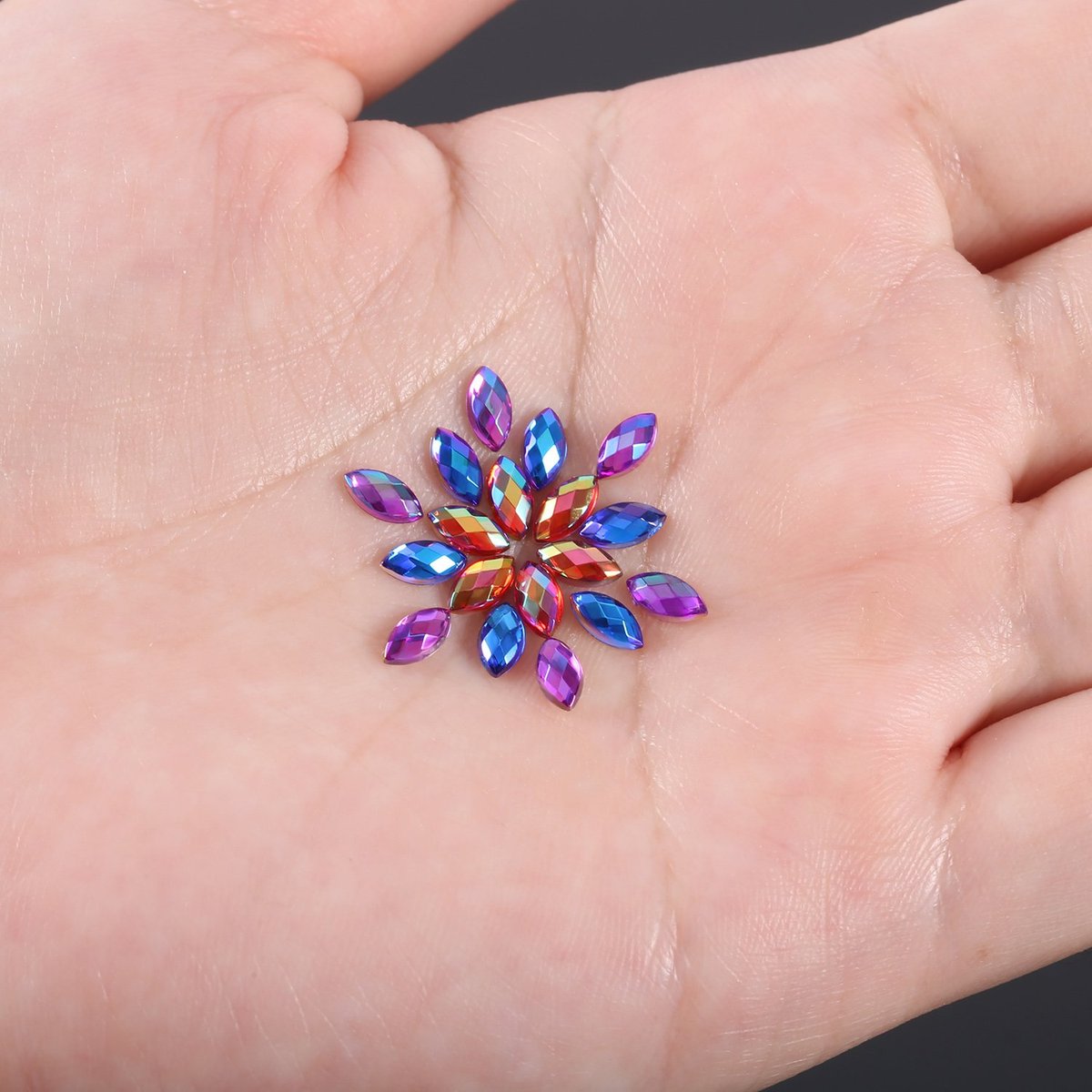 TecUnite 1200 Pieces 12 Colors Shiny Nail Rhinestones Flat Back Gems for Crafts, Nail Art, and Party Decorations Avelisse