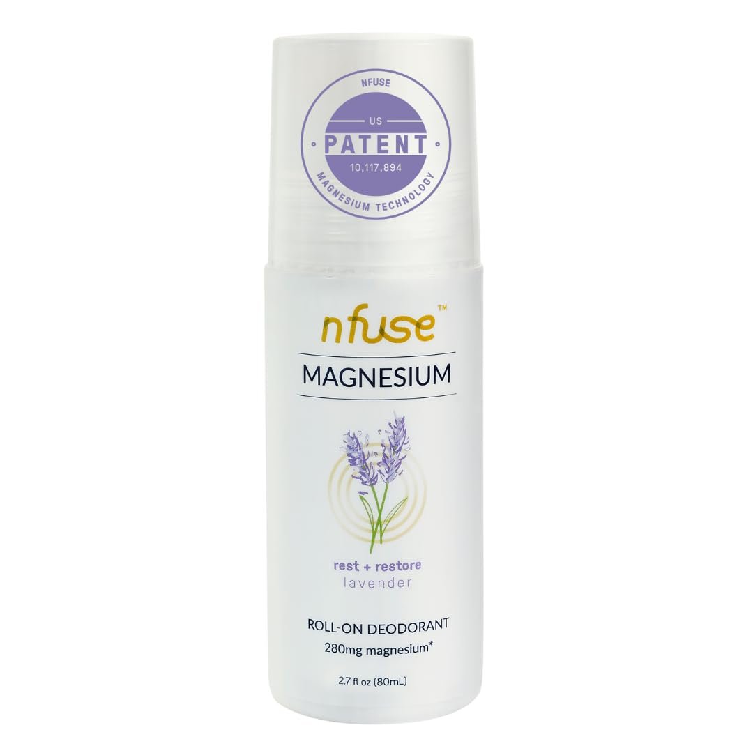 nfuse Magnesium Roll-On Deodorant – Natural, Aluminum-Free, Patented Magnesium Delivery, Lavender Essential Oils (Relax and Restore), 2.7 oz Avelisse