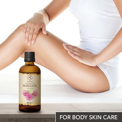 Burdock Root Oil 3.4 FL Oz - 100% Pure & Natural - Arctium Lappa for Hair & Scalp - Skin, Face, Body Care - Glass Bottle Avelisse