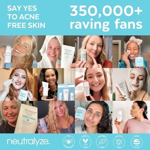 Neutralyze Renewal Complex Acne Moisturizer for Face - Maximum Strength, Time Released 2% Mandelic Acid & 2% Salicylic Acid Acne Treatment Cream - Suitable for All Skin Types, Teens & Adults Avelisse